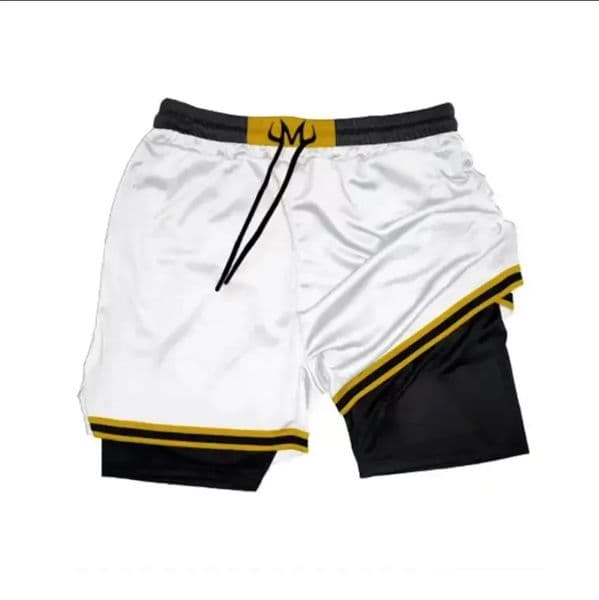 Summer mens double layered shorts men anime high waisted oversized breathable sports training and fitness 260316