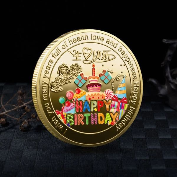 Collection Coin Lucky Happy Birthday Commemorative Coins Gift Good Luck and Happiness Medal 260312