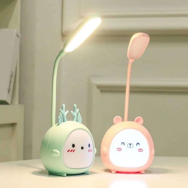 New creative cartoon deer cute LED charging eye protection night light student bedroom dormitory folding reading desk lamp 26L0317