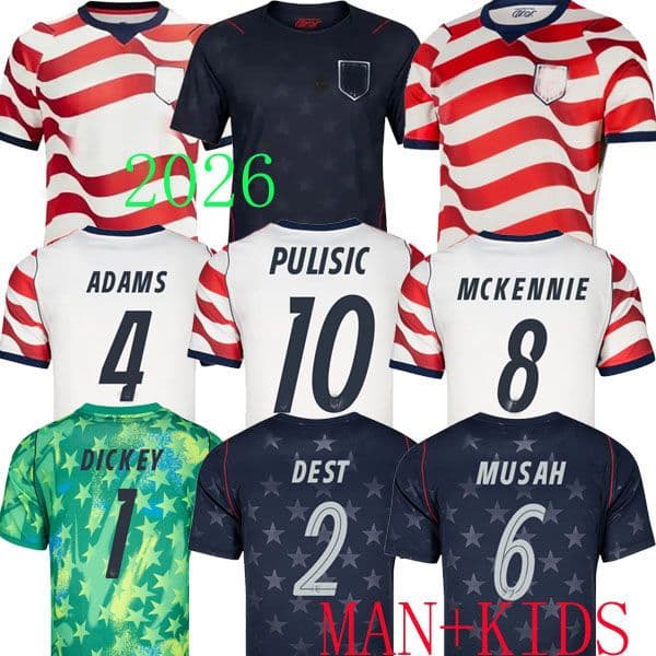 PULISIC MCKENNIE Jersey 26 27 ERTZ ALTIDORE PRESS WOOD MORGAN LLOYD 2025 2026 America Football Shirt United States Camisetas USA USMNT PLAYER Men Kits