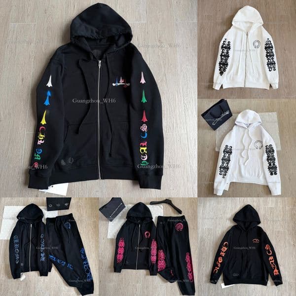 High quality mens hoodie Chrome Heats Clothes Hoodie Designer Sanskrit Jacket Zipper Outwear Coats Hoodies Mens Woman Chromehertz Cross ch Hoody e7