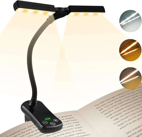 New 3 Colors 8 Brightness 14 LED Clip On Usb Rechargeable Night Portable Reading Light Book Mini Desk Lamp 26L0317