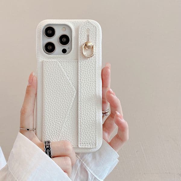 Leather Card Pocket Phone Case For Iphone 16 15 14 13 Pro 12 11 Max Plus 16Pro Wristlet 16Promax Phone Case 15Promax Luxury 15Pro 14Pro Cover Hard 13Promax 12Pro Shell