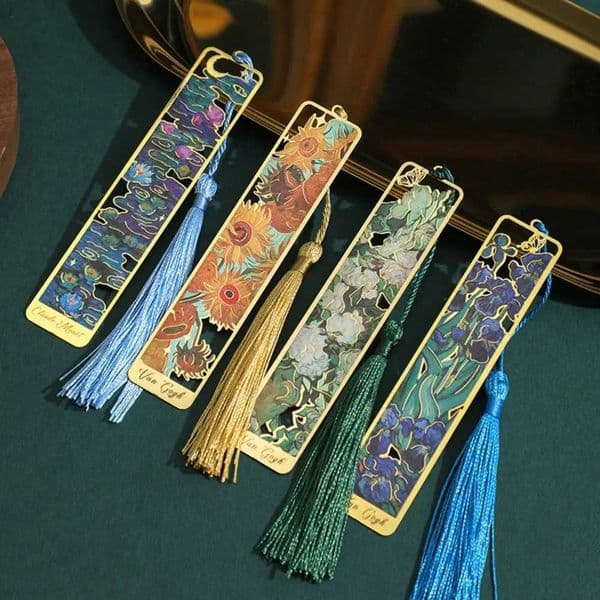 1pc Metal Bookmark Tassel Pendant Retro Stationery Painting Reading Book Clip Student Gift School Office Supply Pagination Mark L260529