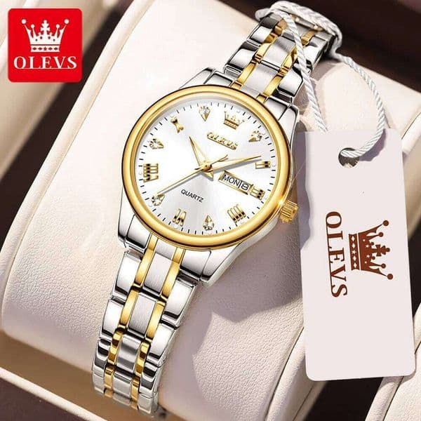 OLEVS 5563 New Fashion Women Quartz Luminous Waterproof Classic Luxury Elegance Brand Lady Dual Calendar Display Watch