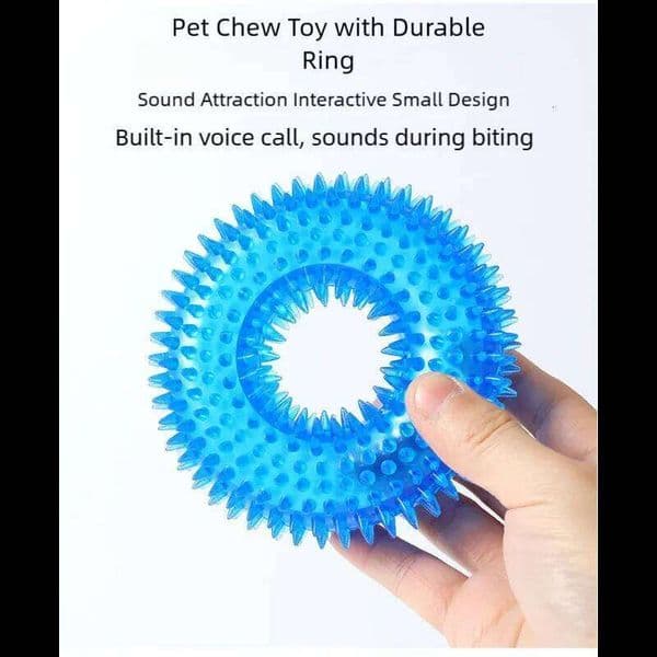 YJJ Squeaky Pet Dog Interactive Puppy Bite Resistant Thorn Barbed Tooth Cleaning Toy TPR Molar Chew Toys for Dogs 26W0317