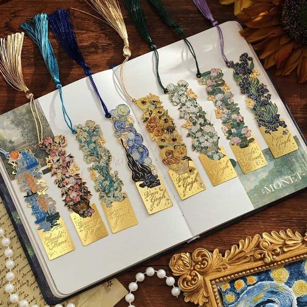 1 Pc Vintage Artistic Metal Bookmark Hollow Painting Design With Long Tassel For Office Book Lovers Reading Gift Stationery L260529