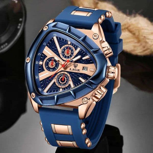 LIGE Watches for Men Outdoor Casual Business Triangle shape Luminous Waterproof Man Clocks Date Quartz Wristwatches Reloj Hombre