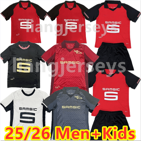 25 26 Stade Rennais Fc Soccer Jerseys 2026 KALIMUENDO THEATE BOURIGEAUD DOKU Home Away 3rd Soccer Jerseys uniform men's and women's children's set football Shirt S-2XL