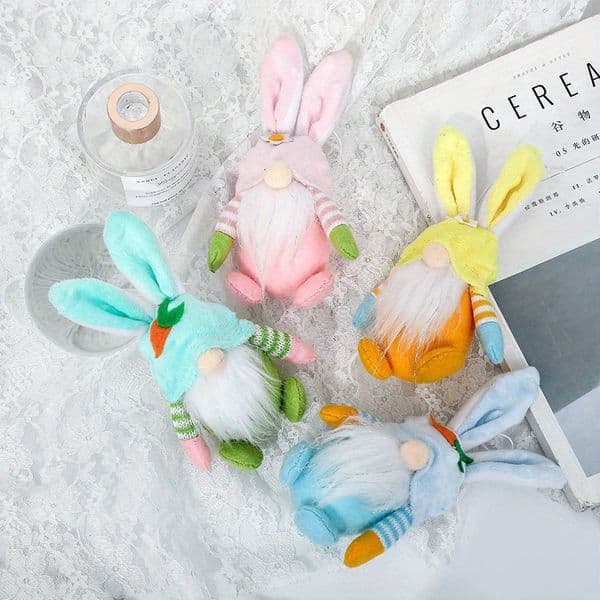 Easter Bunny Gne Dwarf Desktop Pendant Doll Holiday Scene Decoration Indoor He Ornament Easter Decorations K260327