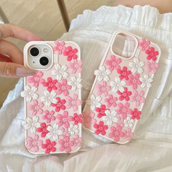 Stereo Flower Phone Case For Iphone 17 16 15 14 13 Pro 12 Max 16Pro Silicone 17Promax Phone Case 16Promax Personalized 15Promax 15Pro Cover Hard 14Promax 13Pro Shell
