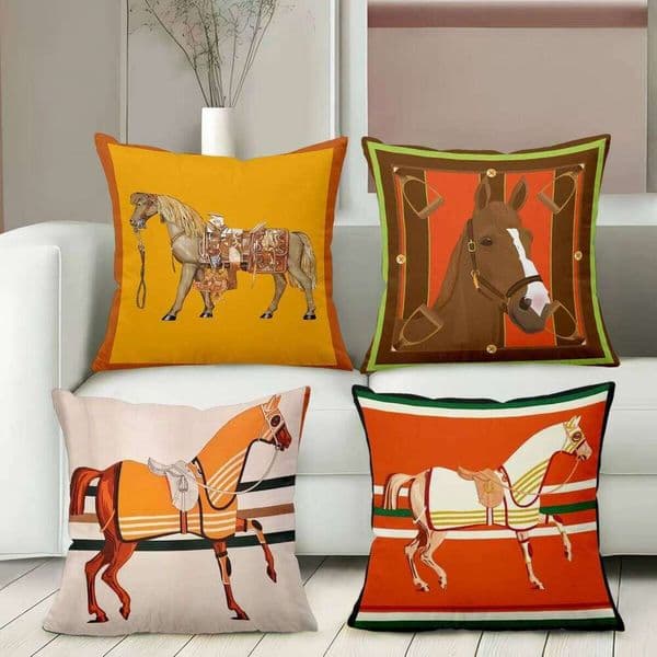Horse Pattern Decorative Cushions For Home Decor Polyester pillowcase, sofa decorative cushion cov Headboard Pillow 26H0316