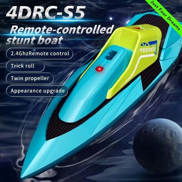 24G Mini RC Boat 10km/h High Speed Boat Radio Remote Controlled Ship Dual Motor Electric Racing Speedboat Summer Water Pool Toy 260313