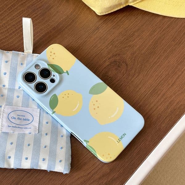 Painted Lemon Phone Case For Iphone 16 15 14 13 Pro 12 11 Max Plus 16Pro Full Wrap 16Promax Phone Case 15Pro Creative 15Promax 14Pro Cover Hard 13Pro 12Promax 12Pro Shell