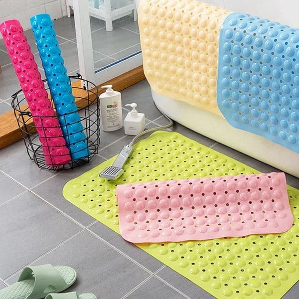 Extra Long Anti Slip Bath Tub Mat Bathroom Shower Mat Transparent Antibacterial Machine Washable for Bathroom Kid Toddler Senior 260313