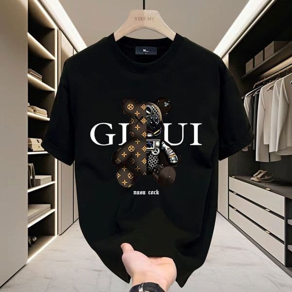 Summer New Pure Cotton Polo Men's Korean Designer Hoodie Style Casual Versatile Crew Neck Short Sleeve T-shirt Light Luxury Designer T-shirt Stylish Men's Clothing