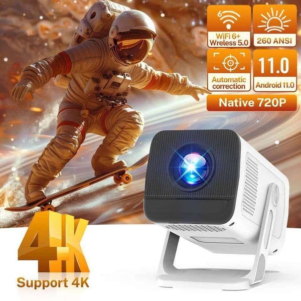 LynCast X1AQ Built in 5W Speaker 1280*720P Android 11 4K 400ANSI Wifi6 BT5.2 Outdoor Portable Projector Home Cinema 26W0317