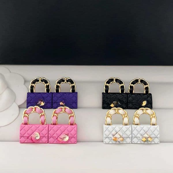 Luxurious designer letter C bag earrings necklaces Double C letters Correct logo