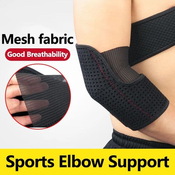 1PCS Sports Elbow Support Bandage Breathable Pads Basketball Volleyball Gym Adjustable Safety Arm Sleeve 260317