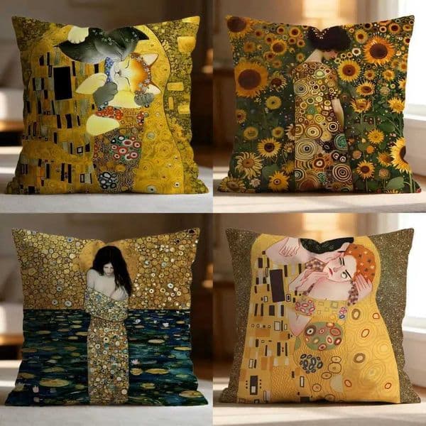 pillowcase Popular G-GGustav Klimt Cushion Cover Soft Washable Case Multi-Scene for Couch Bed Travel Office Use C260314 thumbnail 2