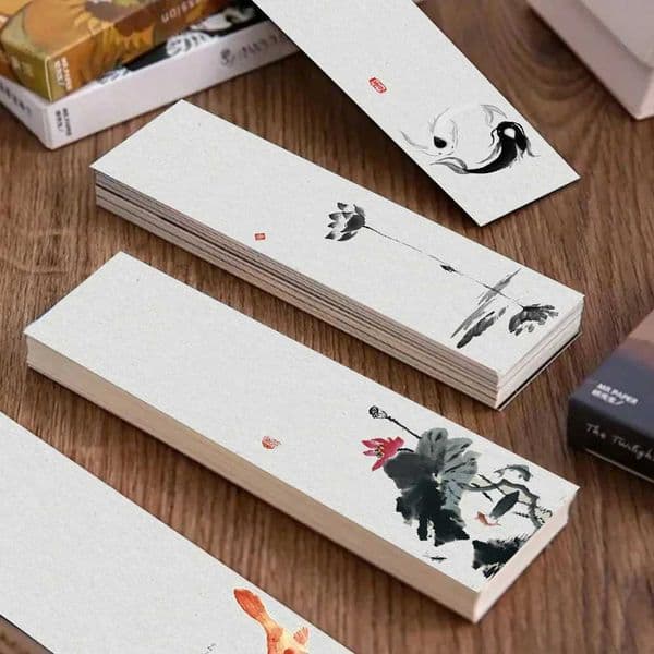 30PCS Chinese Style Ink Painting Creative Bookmark Student Reader Page Tag Library Office Page Tag Student Reward Gift Bookmarks S26317