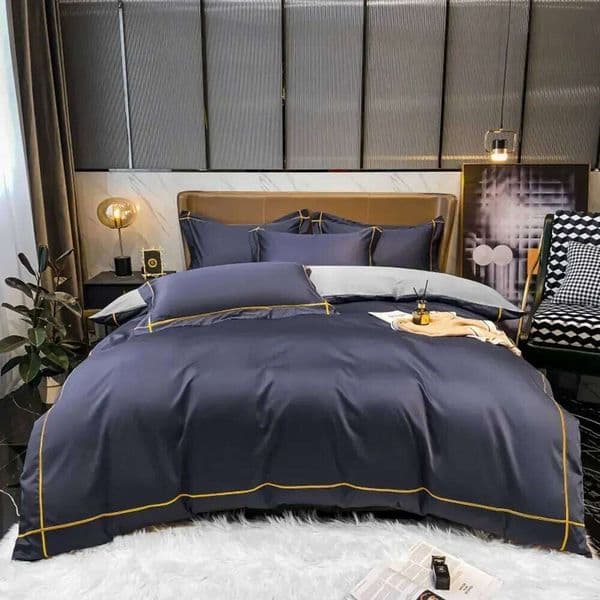Svetanya Embroidery 100% Egyptian Cotton Silky Bedlinens Bedding Set Sheet Queen King Size Underwear Solid 26H0316