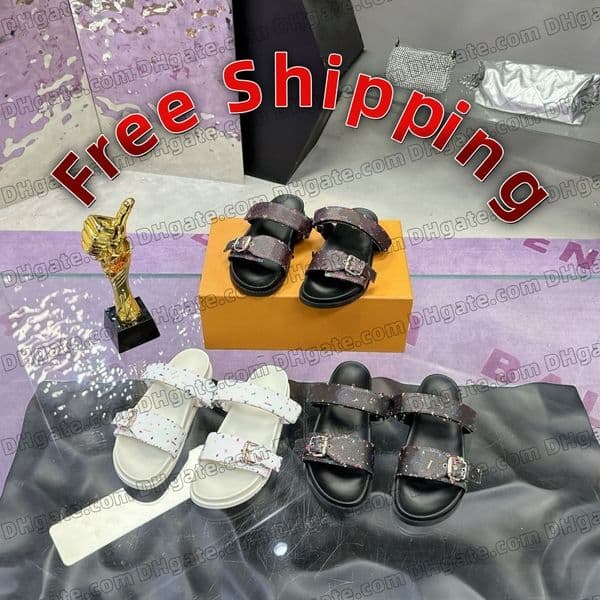 Bom Dia Genuine Leather sandal Slipper Casual Shoes summer beach gladiator Mules hasp New womanstop quality Flat Slide Designer Sliders men women sandale size 36-45