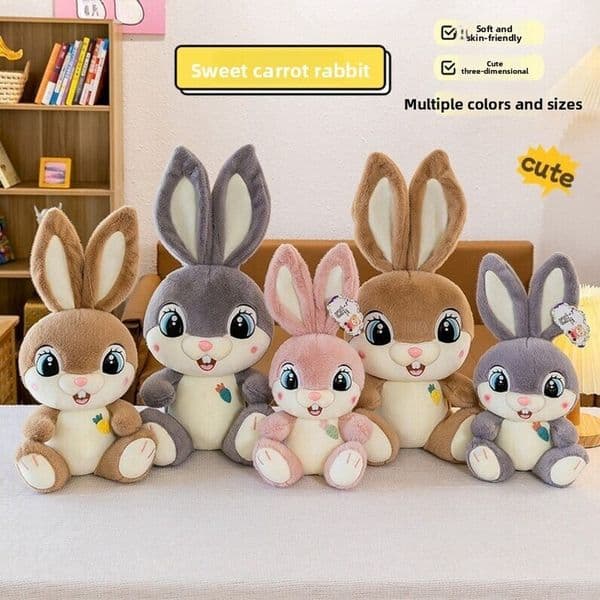 Sweet Bunny Cartoon Plush Long-Eared Rabbit Doll Girls Sleeping Pillow Stuffed Toy Easter Gift