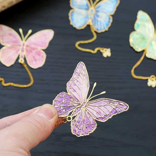 1pc Hollow Metal Butterfly Pendant Bookmark Student Birthday Gift Souvenir for Daily Reading Magnetic Bookmark Book Accessories L260529