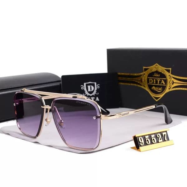 Oversized designer sunglasses mens women High Grade Square frame Trimmed Metal Sunglasses Mach Six Big Oval Goggle Driving Beach sun glasses wholesale