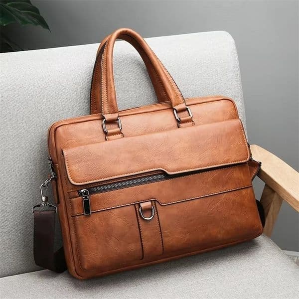 Men Handbag Leather Man Briefcase for Laptop Messenger Men Leather Shoulder Bag Business Portfolio For A4 Document260302wwBJ
