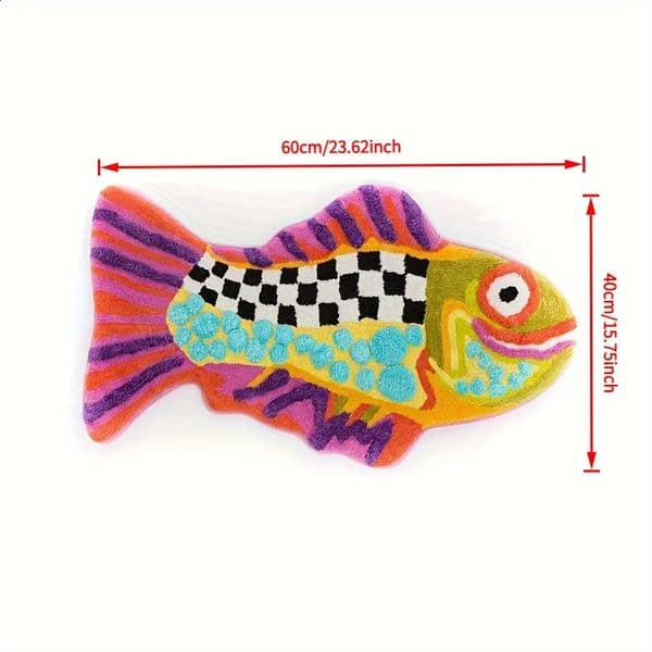 VIKAMA Colorful Fish Carpet Creative Doormat Rug For Bedroom Living Room Carpet Non-Slip Thick Absorbent Bathroom Carpet Home 260313