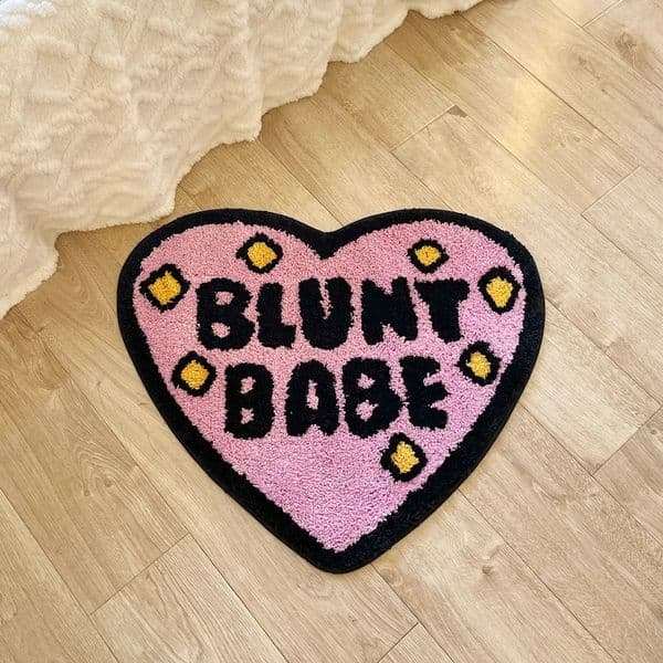 Pink Blunt Babe Tufting Rug Korean Style Baby Kids Bedroom Home Living Room Carpet Nursery Warm Decor Dots Floor Baby Play Mat 260316