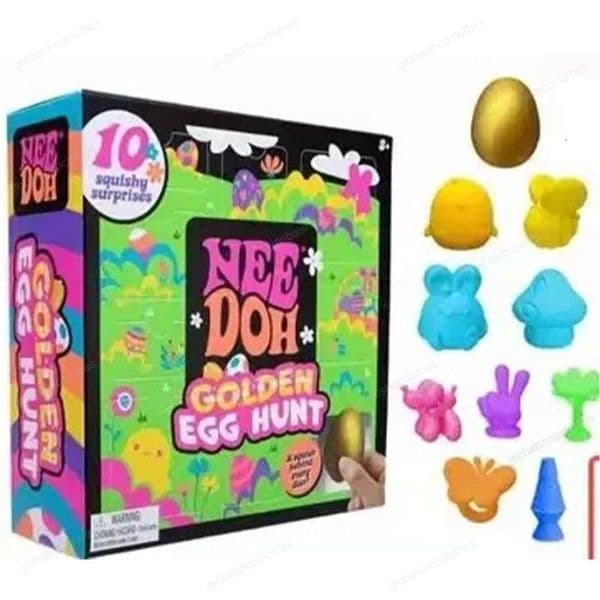 2026 Needoh Golden Egg Hunt Game Blind Box Fidget With Squishy Surprise Stress Relief Squeeze For Kids Easter Party