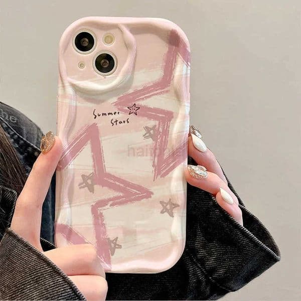 High-quality Case for iPhone X XR/xsmax 11 12 13 14 15Pro Max Plus Series Pink Star Pattern Tpu Phone Case H260318