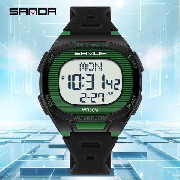 SANDA 2195 Student Sports Multi functional Waterproof LED Countdown Men's Electronic Digital Watch Alarm Clock