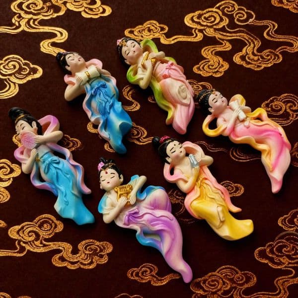 Chinese-style refrigerator magnets creative products flying angel refrigerator magnets 3D resin magnetic refrigerator magnets L260318