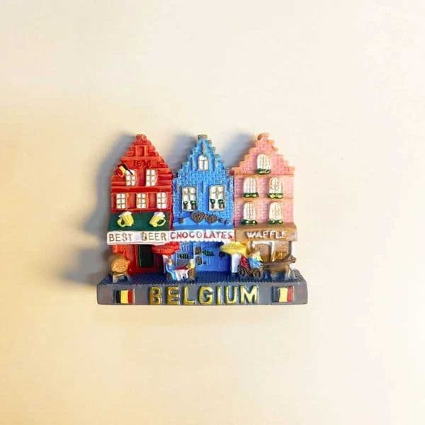 Exquisite and unique exotic charm colorful architectural model design exhibition Belgian culture magnetic refrigerator magnets L260318