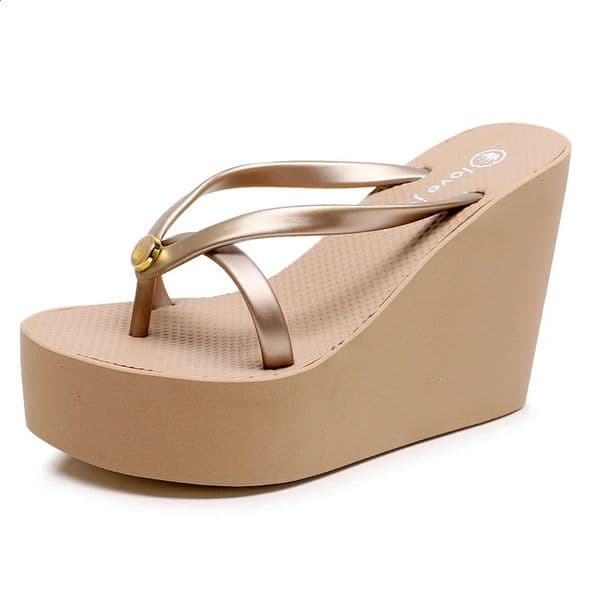 Summer Fashion Sexy Slim Super High Slope Heel Shoes With a Height Increase Of 11cm Non Slip Comfortable Party Beach Slippers 260318