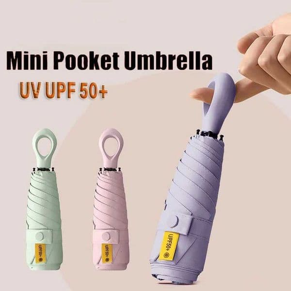 Upgrade UPF50 Mini Umbrella Portable Folding Sunshade Umbrella Outdoor Sunshade UV Protection Rain Windproof Sun Rain Dual Use H260318