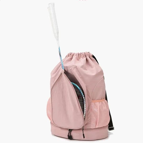 2 Rackets Tennis Racket Backpack Large Capacity with Shoes Pocket Gym Pack Casual Adjustable Strap Basketball Backpack Bag 260309