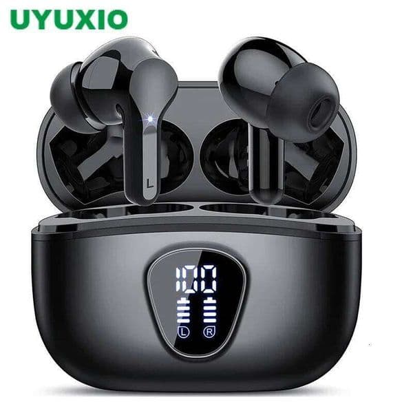 UYUXIO Bt5.4 Wireless Ear Buds LED Display Hifi Stereo Earbuds Headphones With Ip7 Waterproof ENC Noise Cancelling Earphone