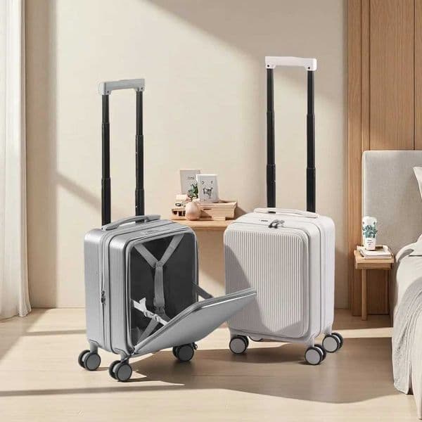 16Front Opening SuitcaseExpandable Carry Luggage Large Deep Compartment Wet/Dry Organizer ABSPC 360 Silent Spinner Wheels H260316