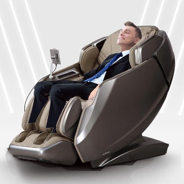 Newest 2026 4D Massage Chair for Full Body, Revive, Health Fingerprint Sensor, AI Health Detection, Extended SL-Track, Professional Massage Chair (Brown)