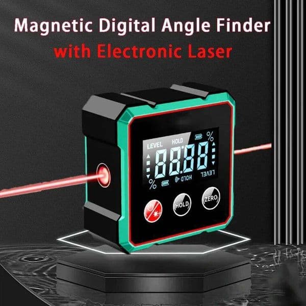 Digital Angle Finder with Laser Gauge Ruler 360 LCD Electronic Protractor Mini Inclinometer Measuring Tool 26H0318
