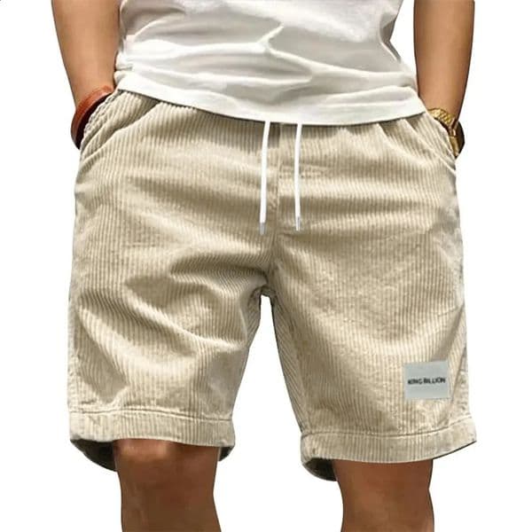 Vintage Cargo Shorts Mens Summer Trendy Retro Corduroy Short Pants Mens Casual Solid Color Shorts Sports Breathable Sweatpants 260318