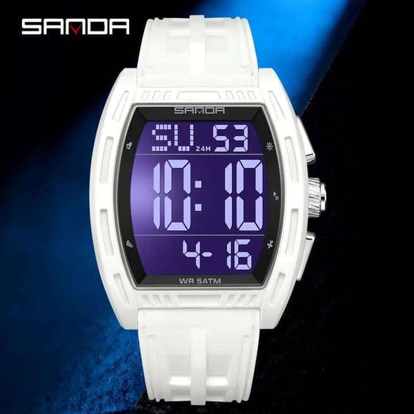 SANDA 2026 Fashion Electronic Watches for Man Multifunction Alarm Clock Luminous Calendar Chronograph Student Digital Wristwatch