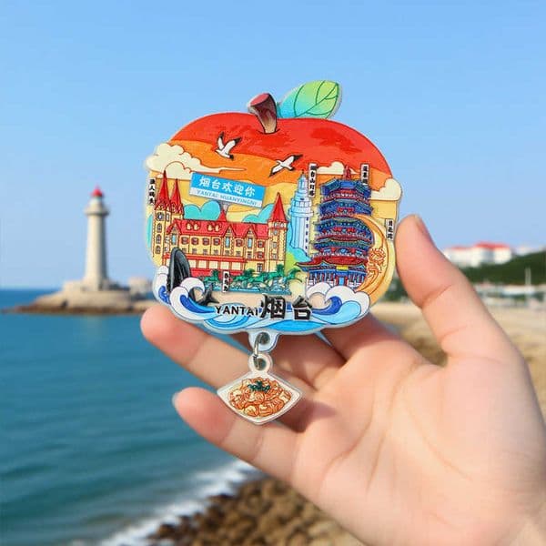 Shandong Zibo Yantai Weihai City Scenic Area Fridge Magnets Cultural and Creative Attractions Souvenirs Magnetic Stickers L260318