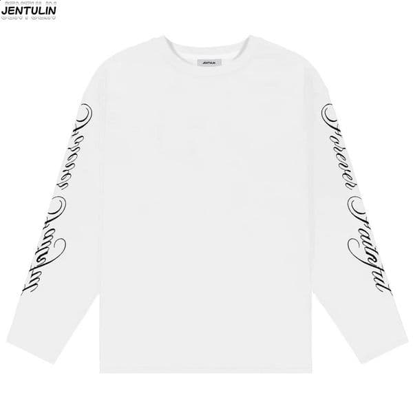 Men Clothing High Quality Letters Graphic Printing Casual Loose Long Sleeve T Shirts Y2K Trend Women Fashion Vintage Streetwear260316BJ