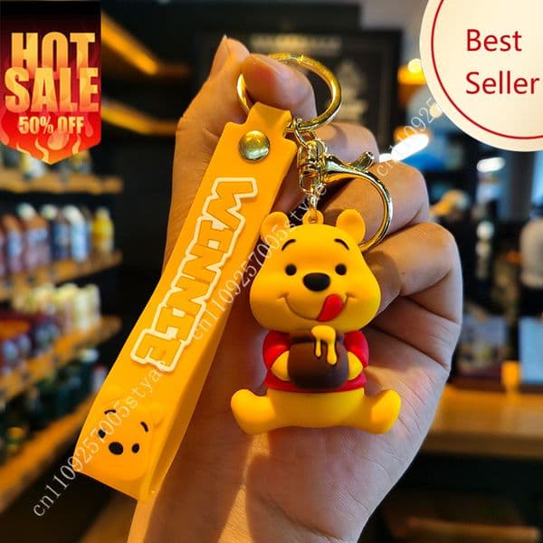Winnie The Pooh Pendant Disney Pigle Pvc Keychain Holder Car Keyring Mobile Phone Bag Hanging Jewelry Holiday Decorations Gift